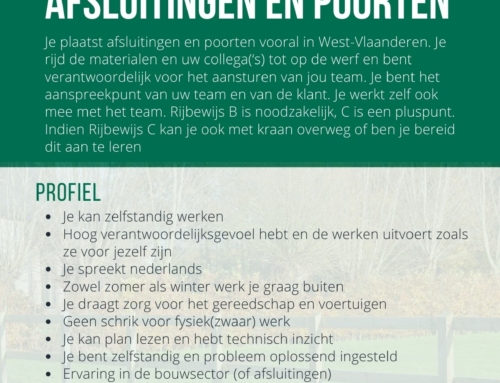 Ploegchef plaatser afsluitingen en poorten